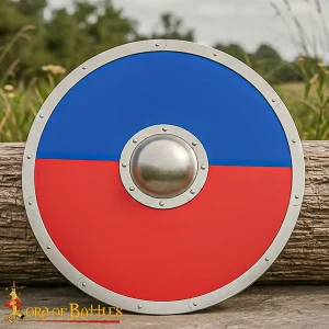 Anglo Saxon Shield - Wooden Round Shield with Steel Umbo