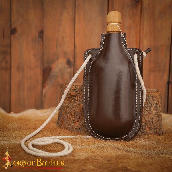 Genuine Leather Bottle Bag Medieval Style Bottle Bag - Image 3
