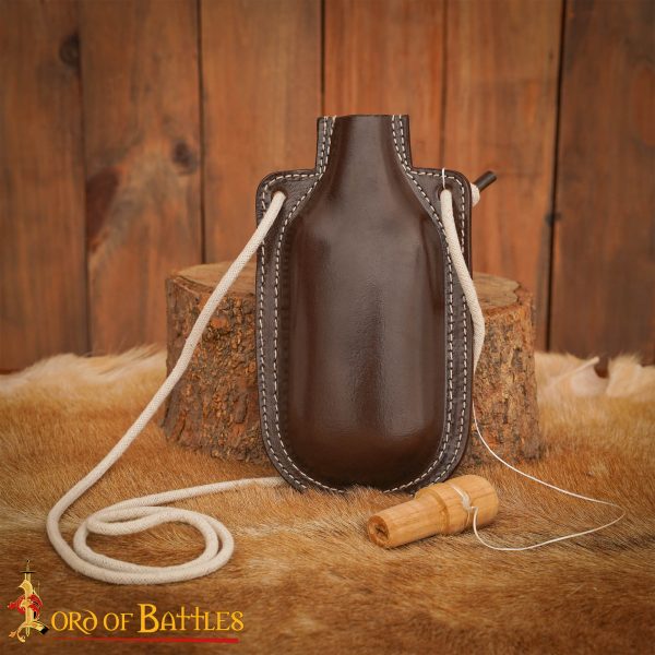 Genuine Leather Bottle Bag Medieval Style Bottle Bag - Image 8
