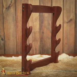 Three Tier Sword and Axe Stand Handcrafted Genuine Hardwood Sword / Axe Display Stand - Discontinued