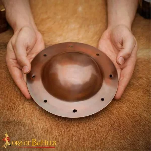 Copper-Plated 14-Gauge Medieval Shield Umbo Domed Boss with Rivets for Round Shields