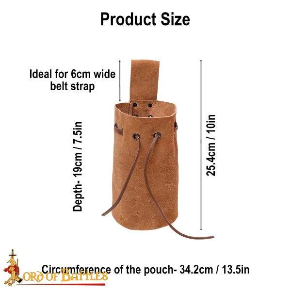 Medieval Pouch in Suede Leather - Image 3