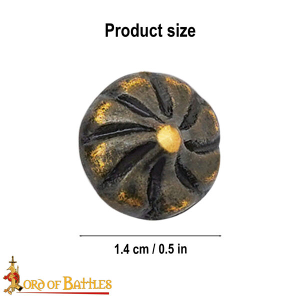 Classic Late Middle Age Antique Brass Fleur Buttons Apparel Accessory - Image 3