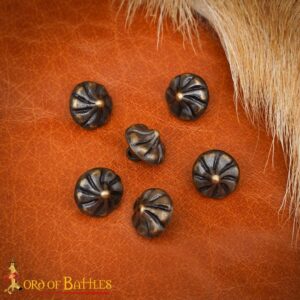 Classic Late Middle Age Antique Brass Fleur Buttons Apparel Accessory