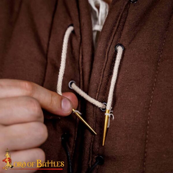 Pure Brass Aiglets with Ecru Cotton Strings - Image 2
