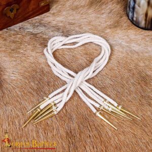 Pure Brass Aiglets with Ecru Cotton Strings