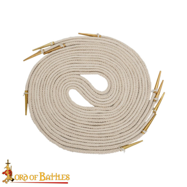 Medieval Pure Brass Aiglets Fabric Ecru Strings Ideal Clothing Accessory - Image 4