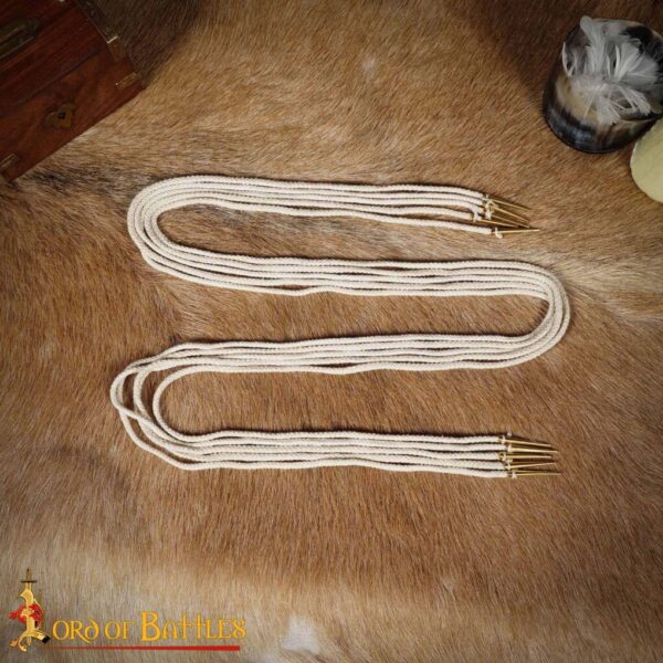 Medieval Pure Brass Aiglets Fabric Ecru Strings Ideal Clothing Accessory