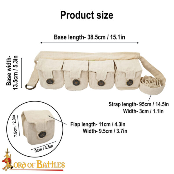 Eldric ‘The Adventurer’ Cotton Canvas Bag with Four Pouches - Image 4