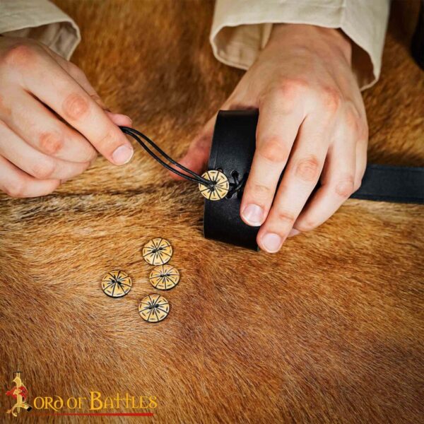 Genuine Horn Buttons with Geometric Motifs Set of 5 - Image 2