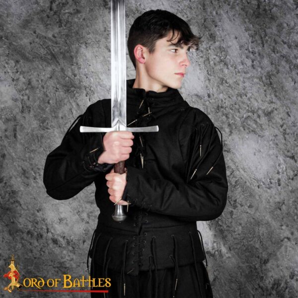15th Century Black Arming Doublet Canvas Cotton - Image 2