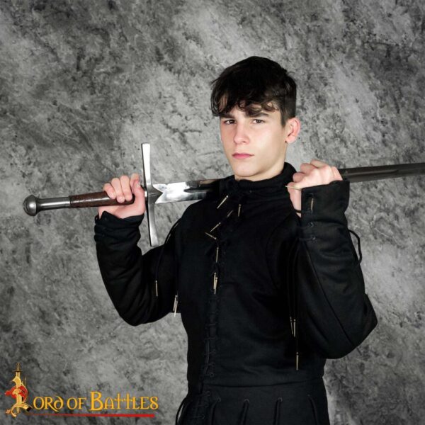 15th Century Black Arming Doublet Canvas Cotton - Image 5