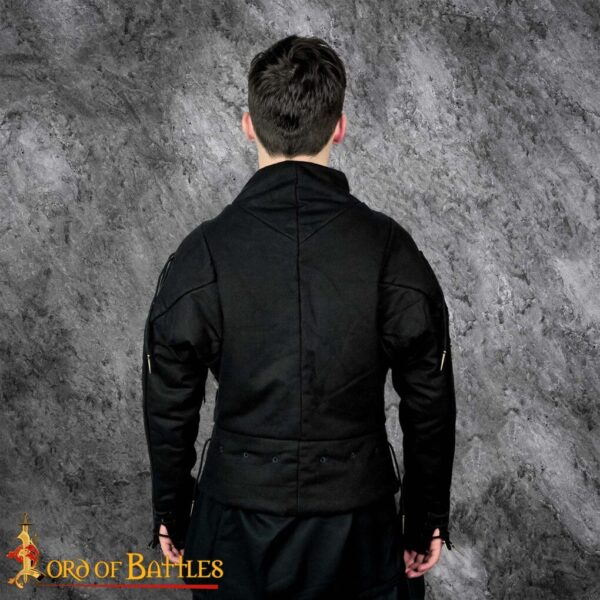 15th Century Black Arming Doublet Canvas Cotton - Image 6