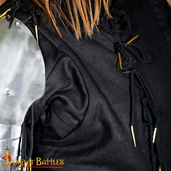 15th Century Black Arming Doublet Canvas Cotton - Image 7