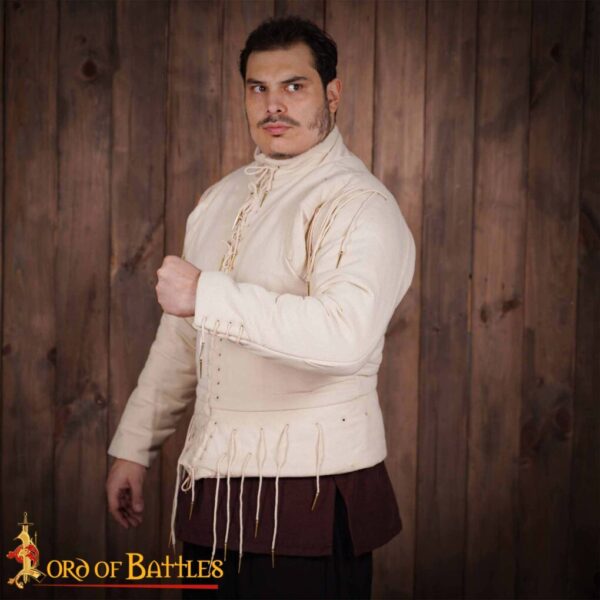 15th Century Ecru Arming Doublet Canvas Cotton - Image 2