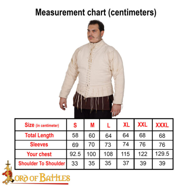15th Century Ecru Arming Doublet Canvas Cotton - Image 3