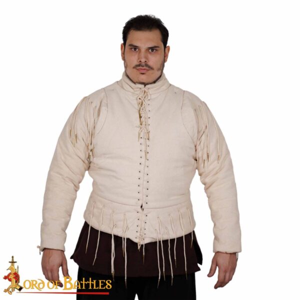 15th Century Ecru Arming Doublet Canvas Cotton - Image 4