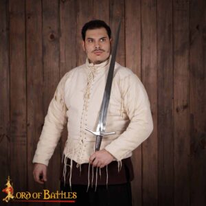 15th Century Ecru Arming Doublet Canvas Cotton