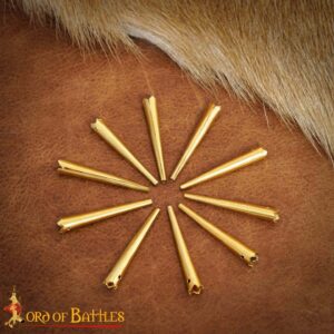 Medieval Castle Top Pure Solid Brass Aiglets Set of 10