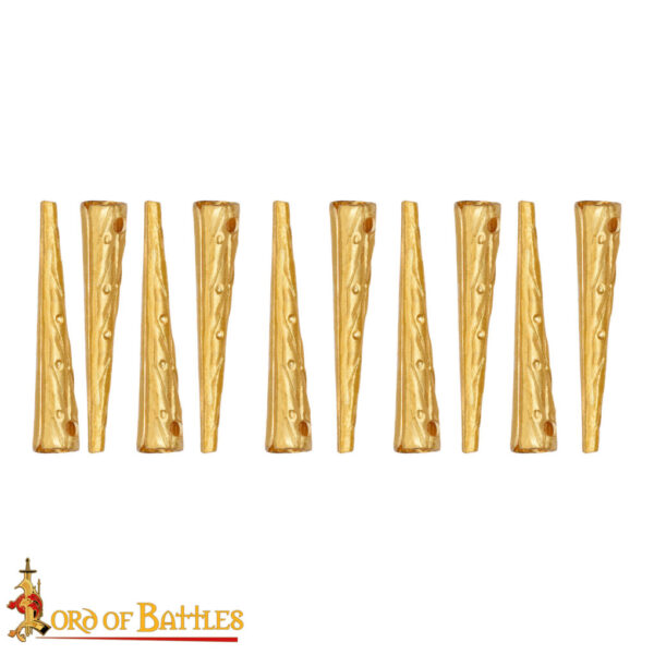 Medieval Ornate Pure Solid Brass Aiglets Set of 10 - Image 4
