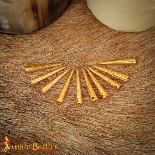 Medieval Ornate Pure Solid Brass Aiglets Set of 10