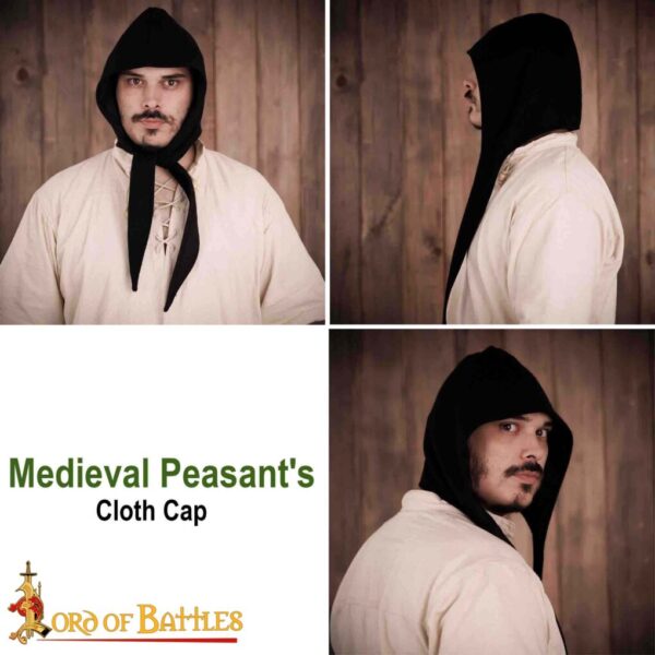 Medieval Peasant's Cap Handcrafted from Heavy Wool - Image 8