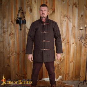 Medieval Padded Gambeson (Type 1) with front Buckles – Perfect for LARP, Medieval Events, and Renfairs - Brown Finish