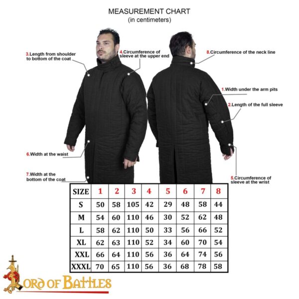 Medieval 13th Century Padded Gambeson (Type 8) with Closed Collar - Image 4
