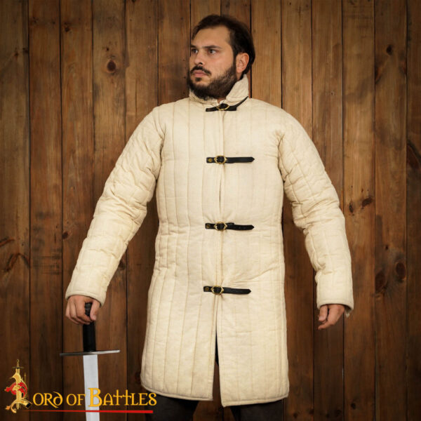 Medieval Front Opened Padded Gambeson (Type 10) Handmade from Canvas Cotton