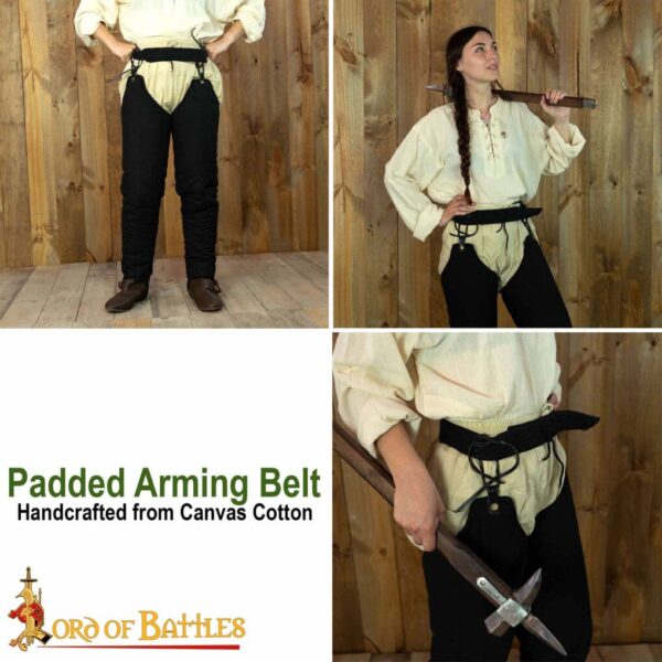 Medieval Padded Arming Belt Handmade from Sturdy Canvas Cotton - Image 14