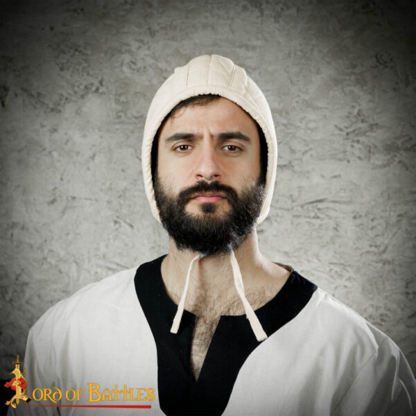 Medieval Quilted Padded Arming Cap Canvas Cotton - Image 18