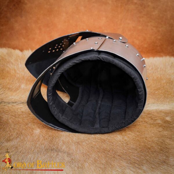 Medieval Canvas Padded Liner for Helmet with Genuine Leather Cord - Image 5