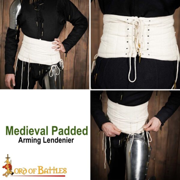 Medieval Padded Arming Broad Waist Belt Lendenier - Image 13
