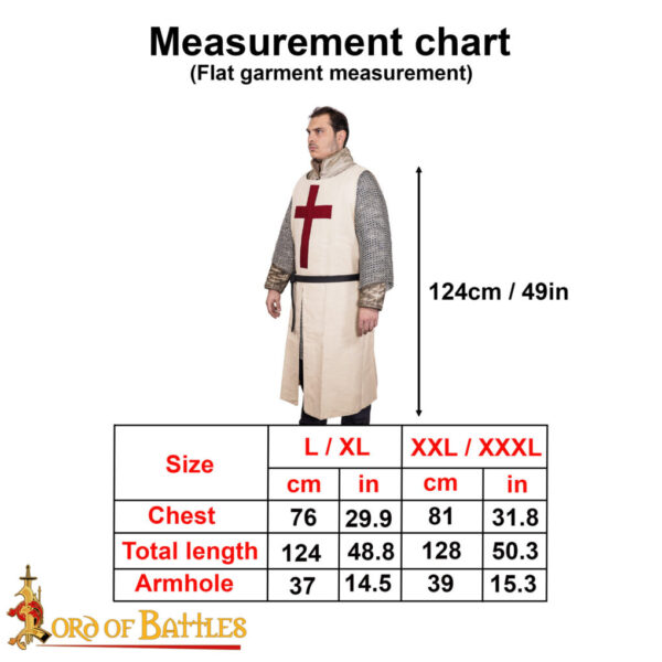 Medieval Crusader Knight Canvas Cotton Tabard - Image 3