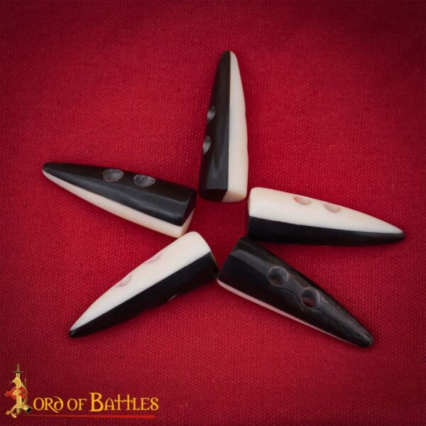 Dual Toned Toggles Handcrafted from Genuine Ox Horn Set of 5 - Image 2
