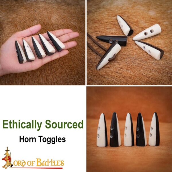 Dual Toned Toggles Handcrafted from Genuine Ox Horn Set of 5 - Image 7