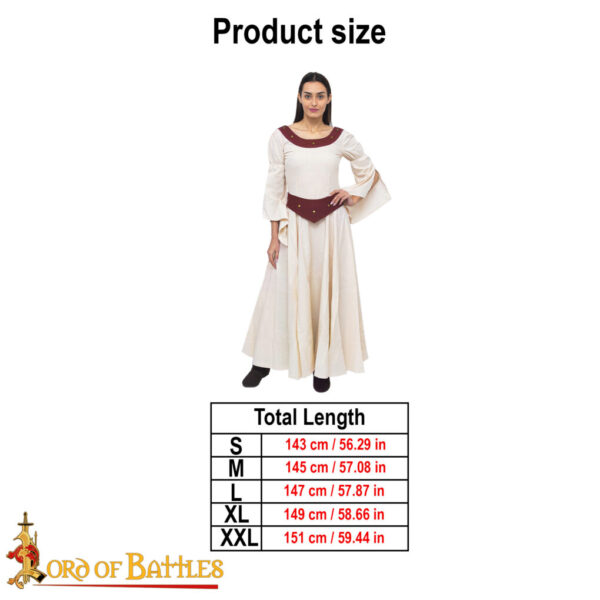 Medieval Country Maiden Light Cotton Dress - Image 3