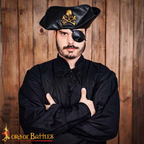 Classic Medieval Fantasy or Renaissance Pirate Shirt Handmade Light Cotton, White and Black - Image 8