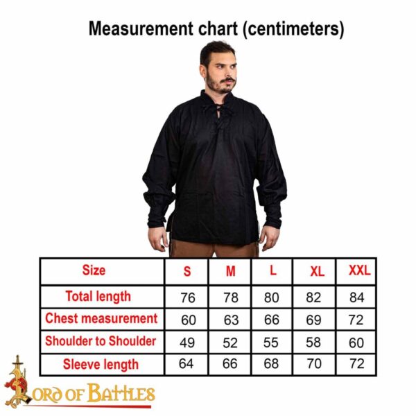 Classic Medieval Fantasy or Renaissance Pirate Shirt Handmade Light Cotton, White and Black - Image 9