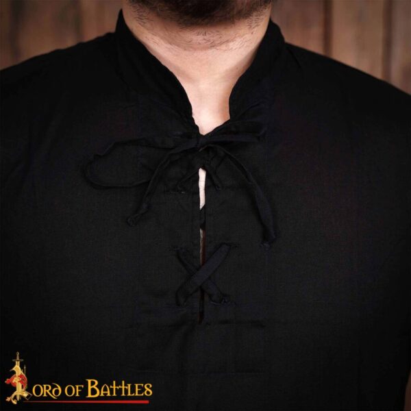 Classic Medieval Fantasy or Renaissance Pirate Shirt Handmade Light Cotton, White and Black - Image 12