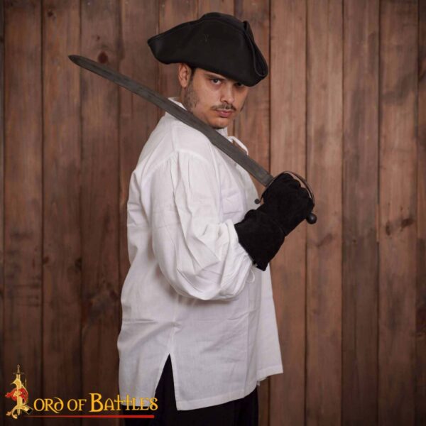 Classic Medieval Fantasy or Renaissance Pirate Shirt Handmade Light Cotton, White and Black - Image 6