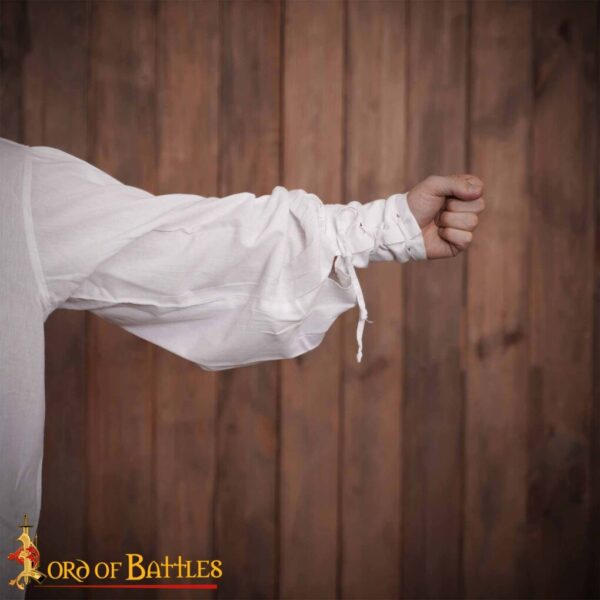 Classic Medieval Fantasy or Renaissance Pirate Shirt Handmade Light Cotton, White and Black - Image 7