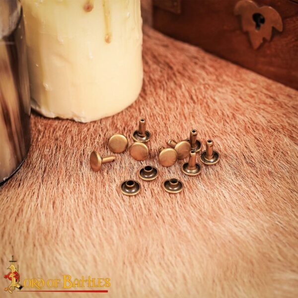 Tich buttons in antique brass and natural - Image 2