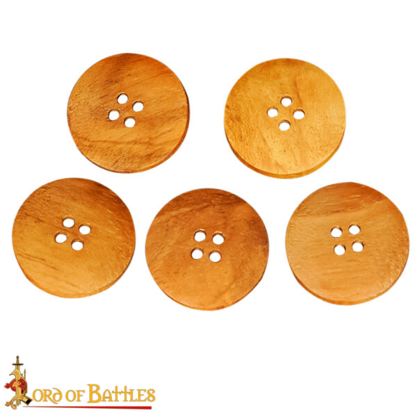 Handcrafted Wooden Buttons Set of 5 - Image 4