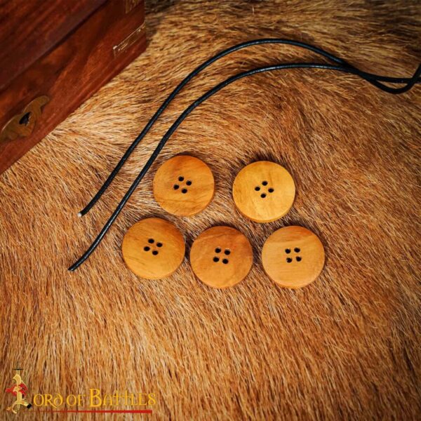 Handcrafted Wooden Buttons Set of 5