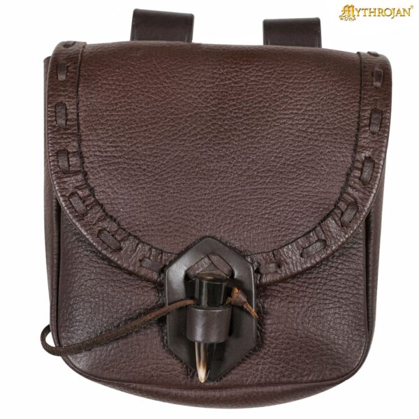 Medieval Leather Belt Pouch – Handcrafted Genuine Leather Bag with Toggle Fastening - Image 16