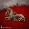 11th Century Antique Bronze Viking Horse Brooch Gripping Beast Style-26614BZAT