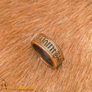 Bronze Lost wax Cast Inscribed Ring – Gothic Script, Lost-Wax Cast