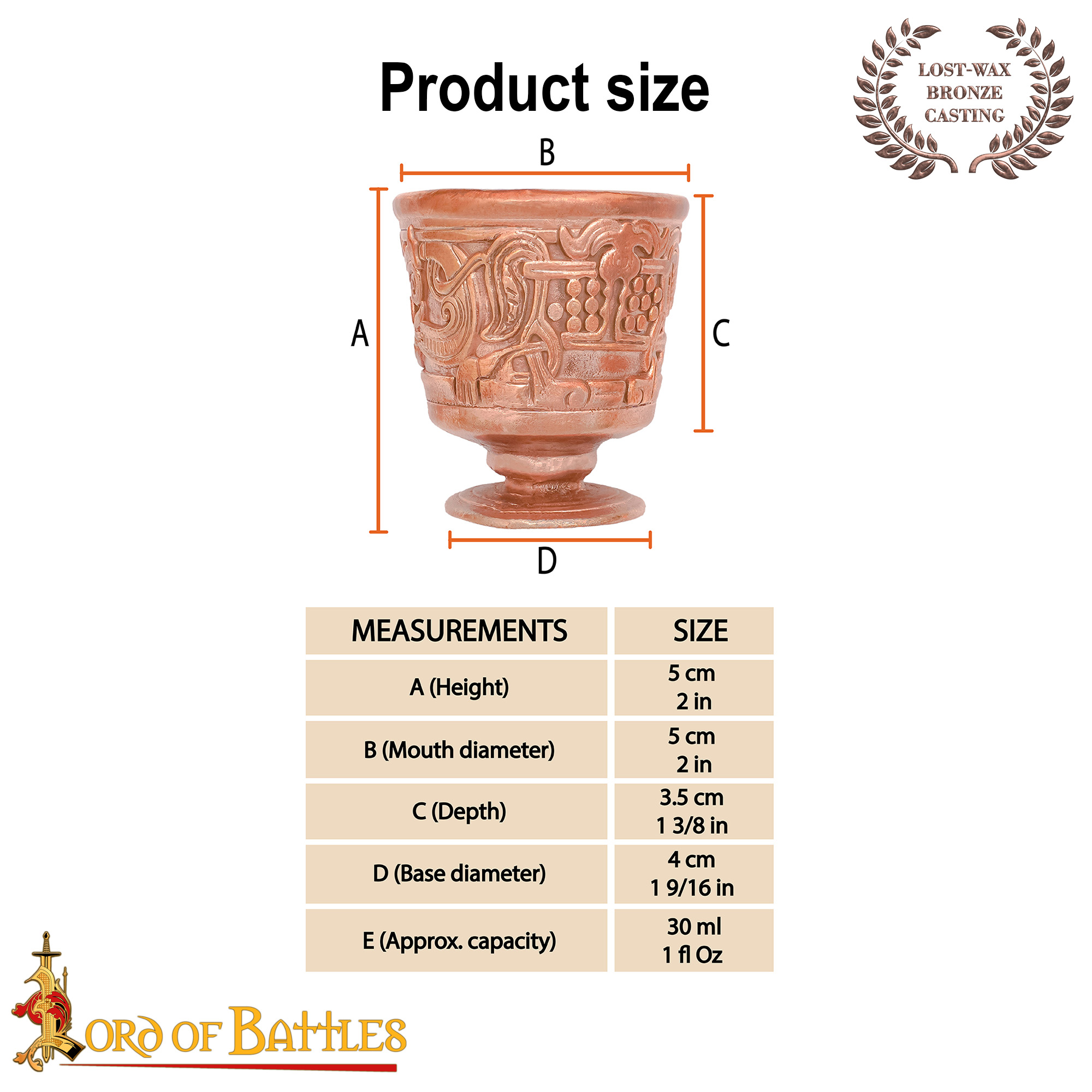 12th Century Engraved Bronze Ritual Cup-26420BZ 2