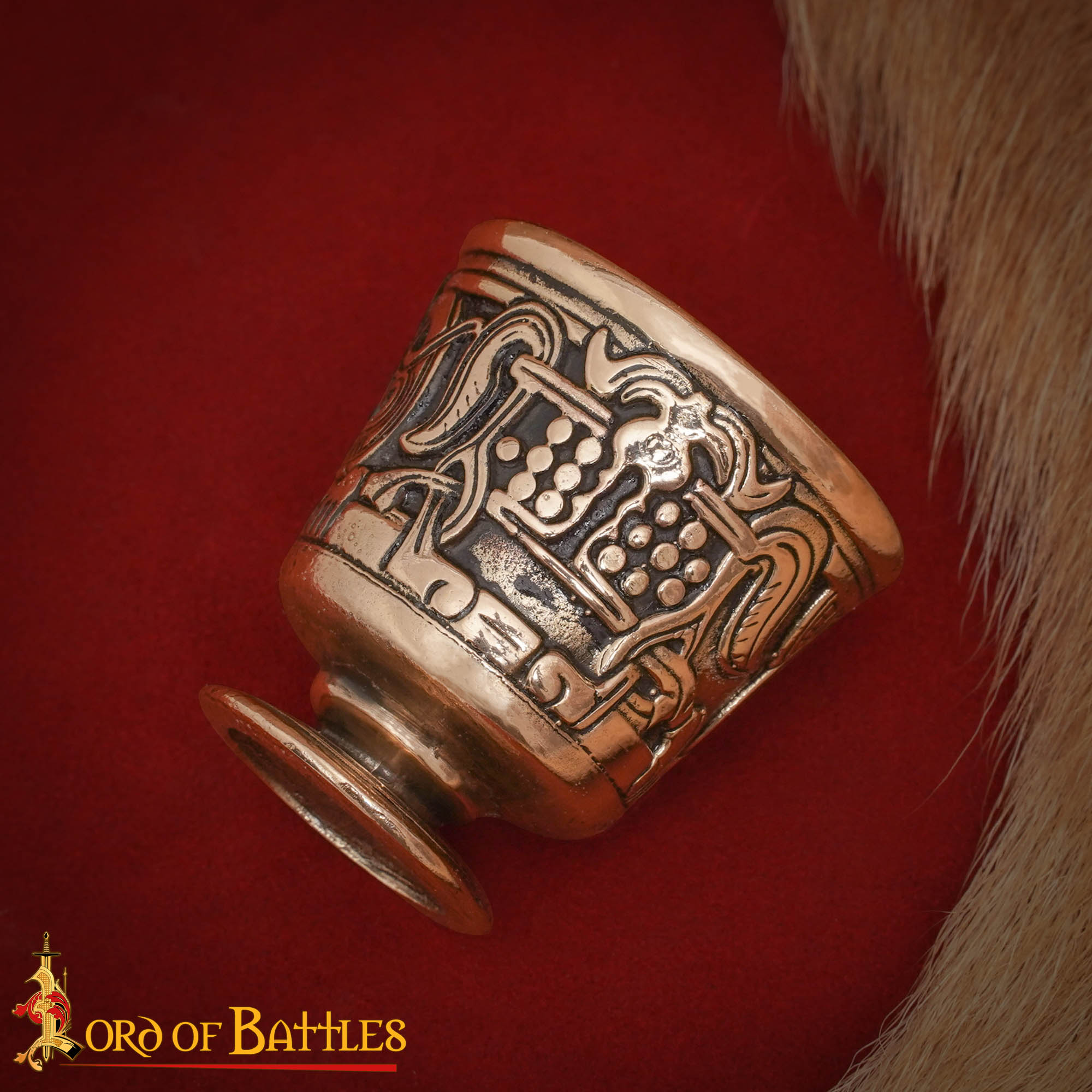 12th Century Engraved Bronze Ritual Cup-26420BZAT 6